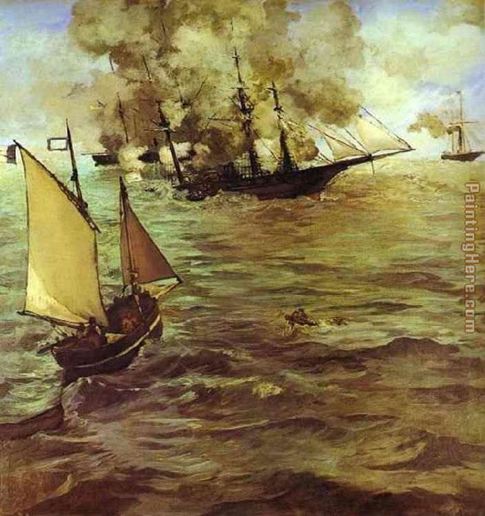 The Battle Of The Kearsarge And The Alabama painting - Edouard Manet The Battle Of The Kearsarge And The Alabama art painting